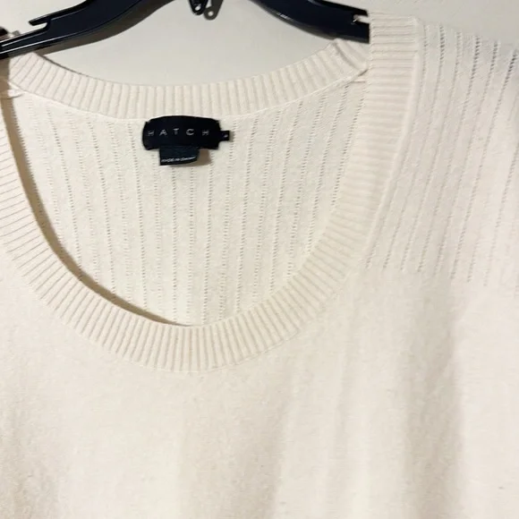 Hatch Scoop Neck Maternity Sweater in White/Cream - Picture 5 of 6